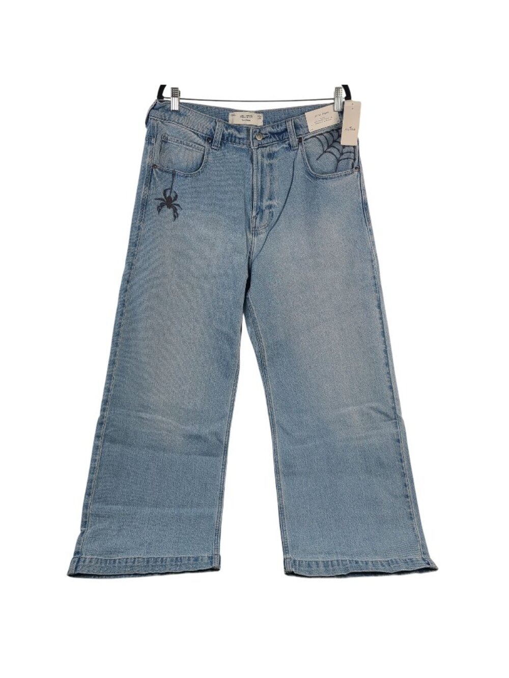 Hollister Super Baggy Men's Jeans Sz 34x30 Spider Web Spider Embroidery Wide-Leg